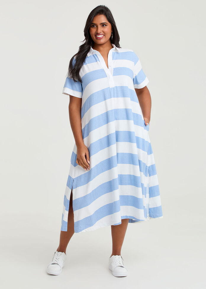 Cotton Maxi Polo Dress, , hi-res