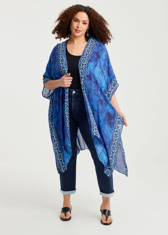 Shibori Patchwork Cape, , hi-res