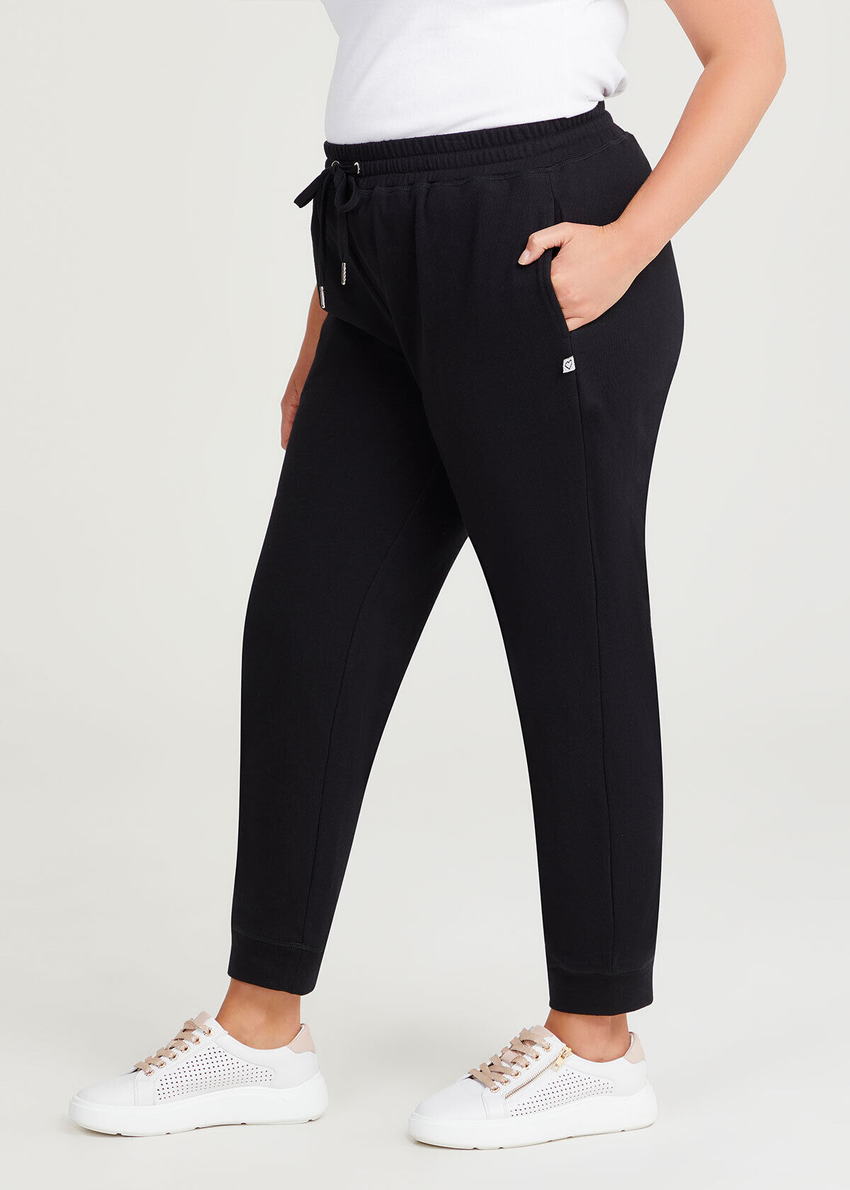 Shop Plus Size Taper Leg Trackpant, Black | Taking Shape AU