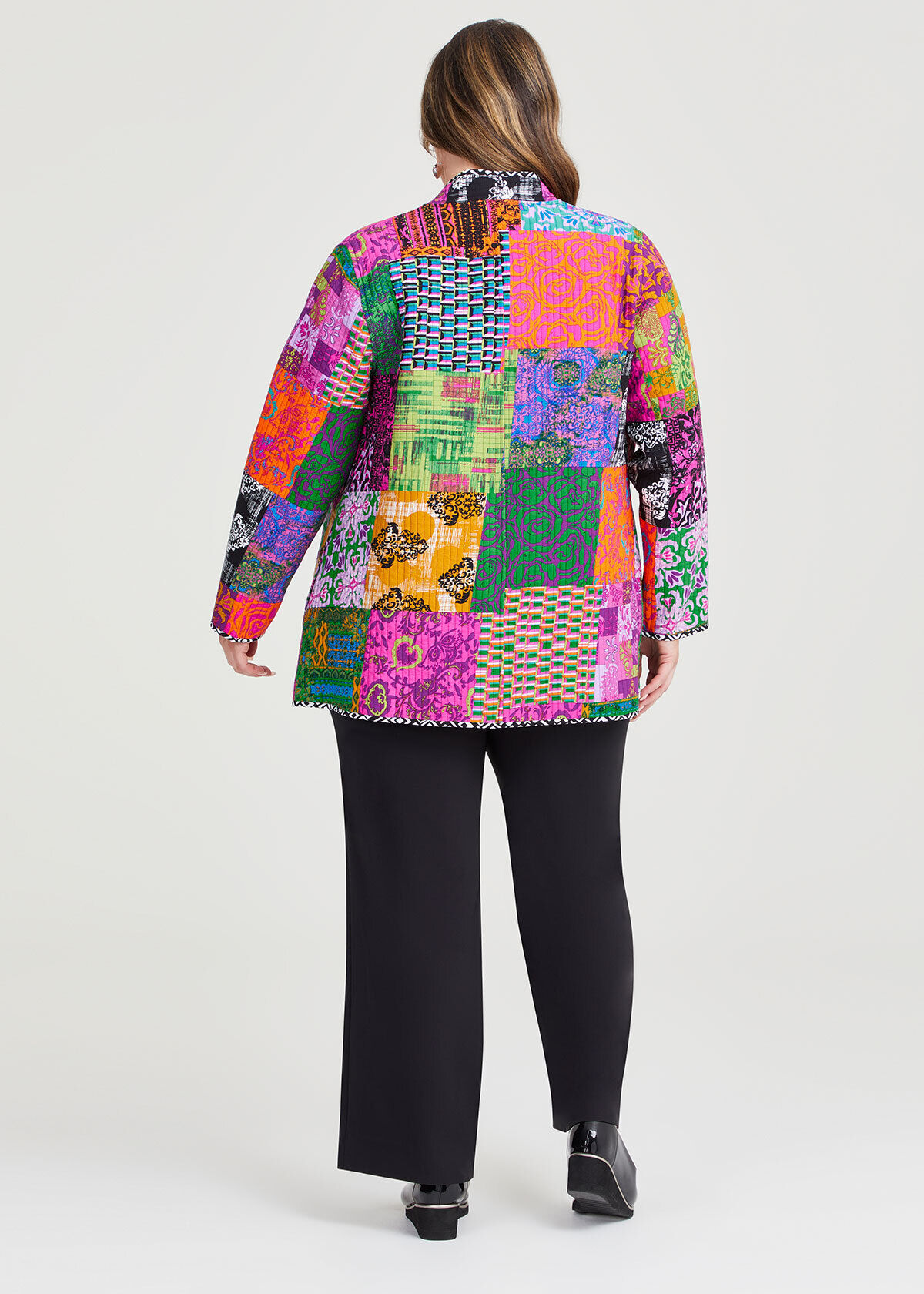 Shop Plus Size Reversible Quilt Natural Jacket, Multi | Taking