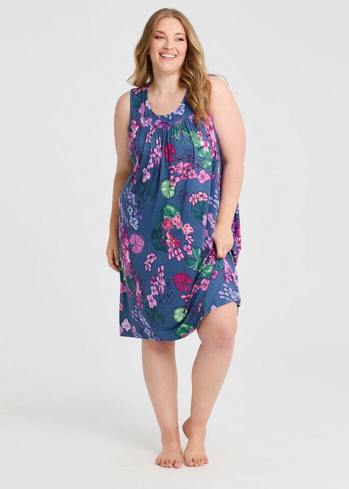 Bamboo Summer Bloom Nightie, PRINT, hi-res