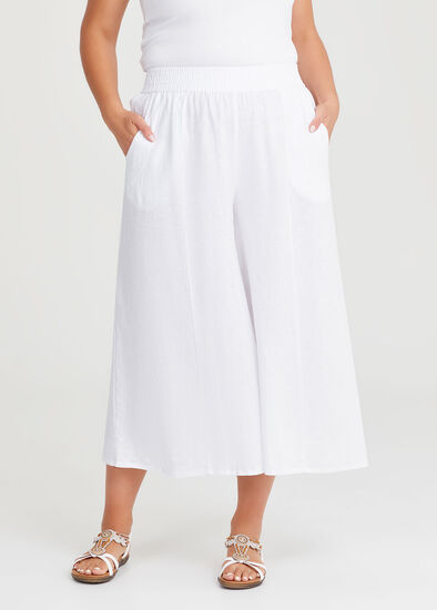 Plus Size Palazzo Linen Bamboo Crop Pant