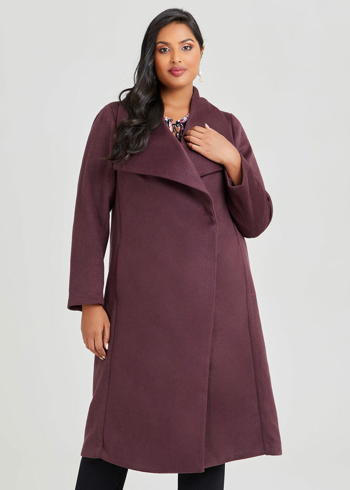Shop Plus Size Madison Long Wool Coat in Brown | Taking Shape AU