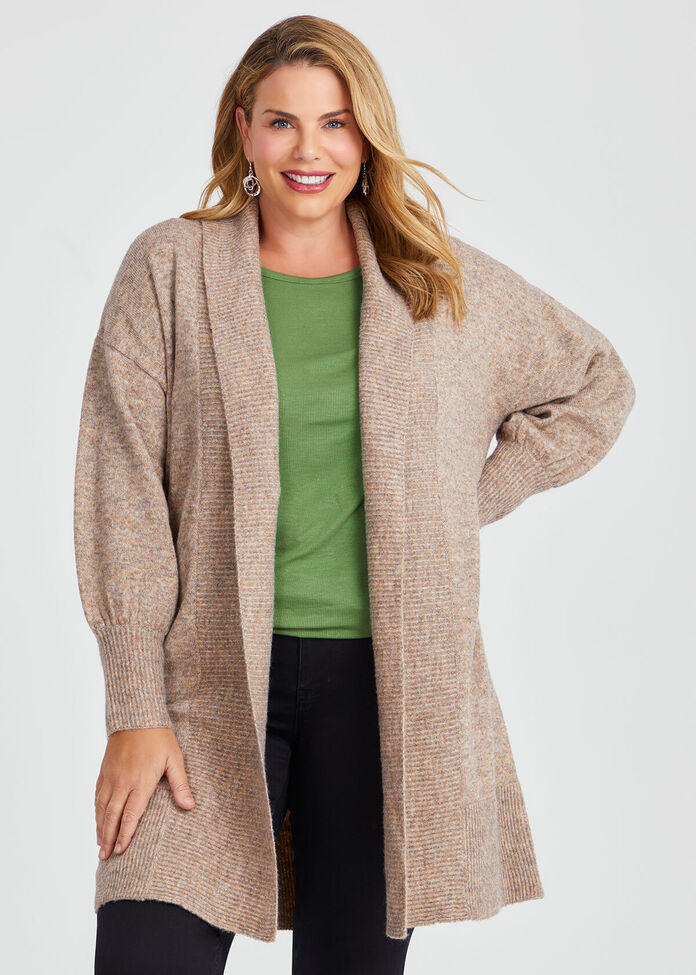Lofty Balloon Sleeve Cardigan, , hi-res