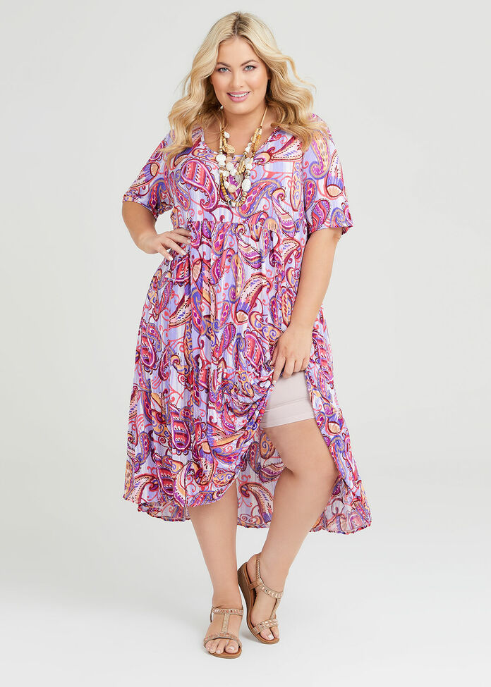 Shop Plus Size Paisley Crush Luna Tier Dress in Multi Taking Shape AU