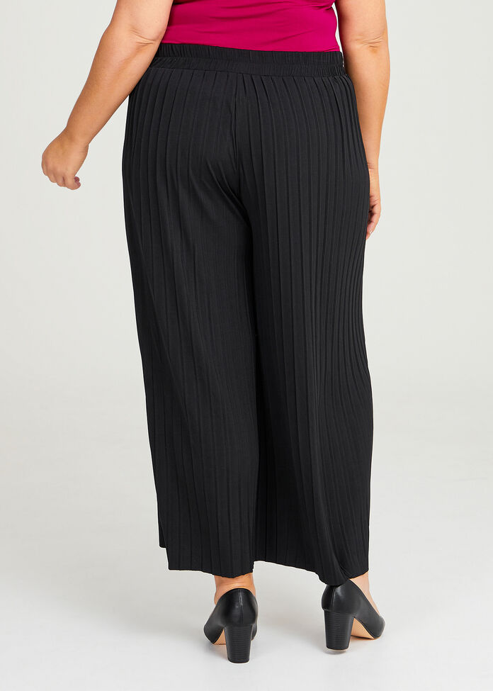 Shop Plus Size Pleated Wide Leg Evening Pant in Black | Sizes 12-30 ...