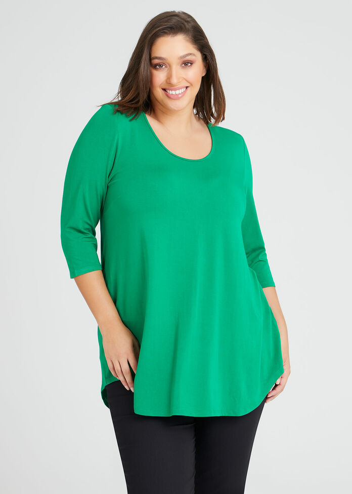 Bamboo Base 3/4 Sleeve Top, , hi-res