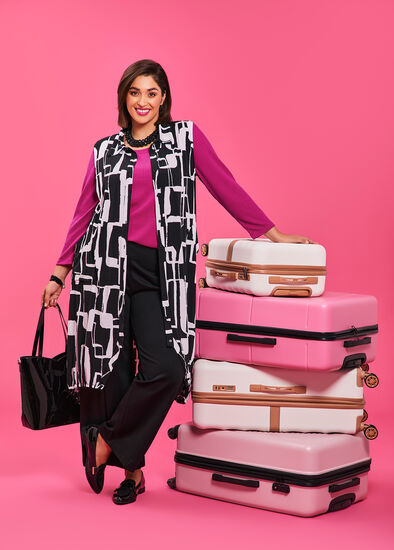 Plus Size Geo Circle Print Vest