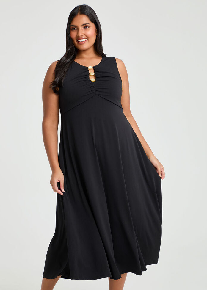 flared skirt cocktail dress Banana Republic Black Chiffon Elastic Waist Mini Fit & Flare A-Line Dr –  Brie main image 1