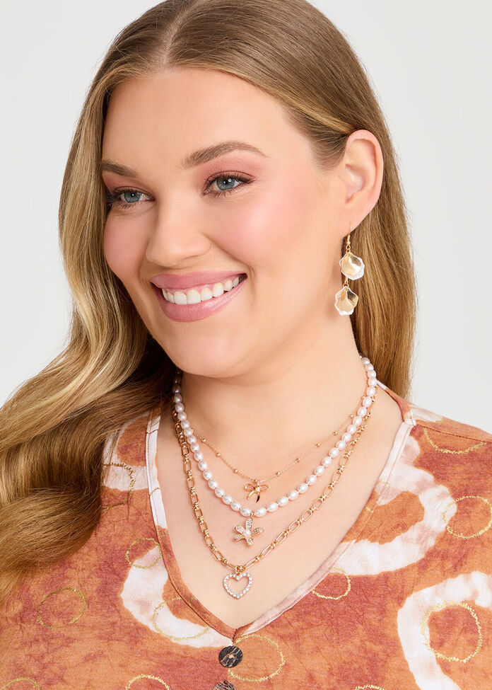 Natural Petal Leaf Earrings, , hi-res