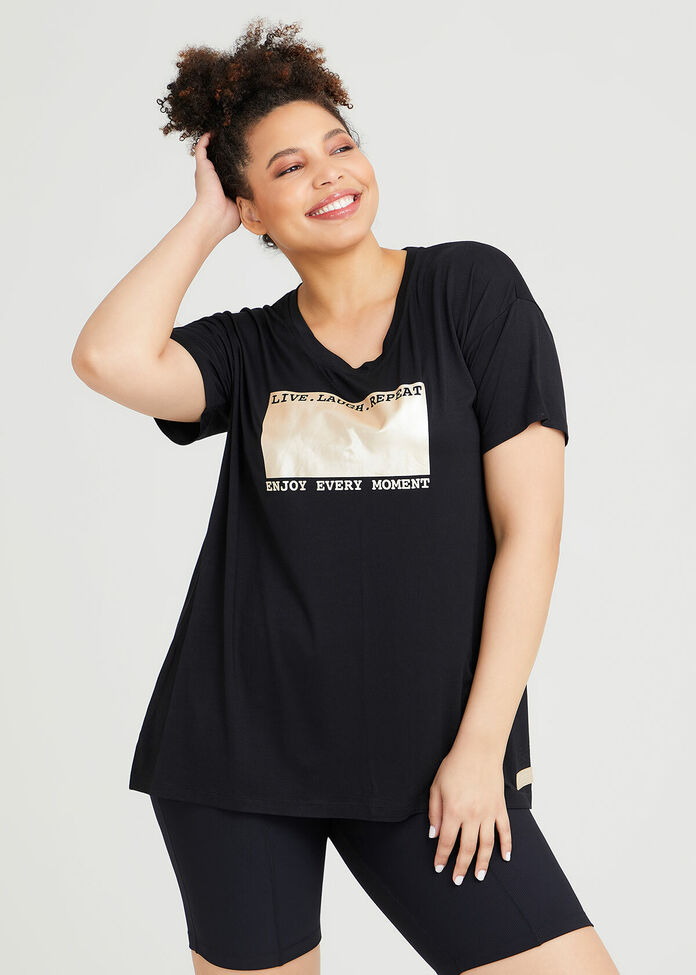 Shop Plus Size Bamboo Gold Graphic Tee in Black | Taking Shape AU