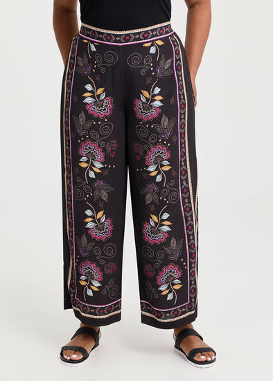 Plus Size Natural Blooms Wide Leg Pant