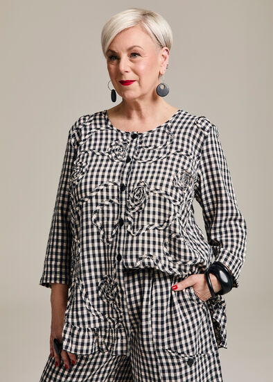 Plus Size Salsa Gingham Cornelli Top
