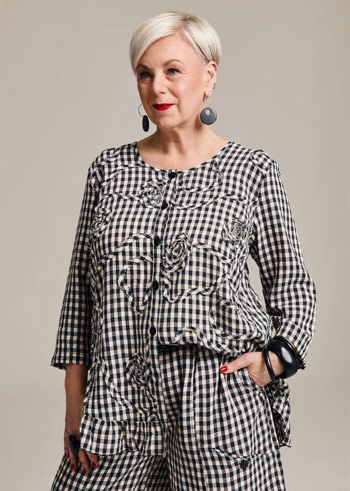 Salsa Gingham Cornelli Top, , hi-res