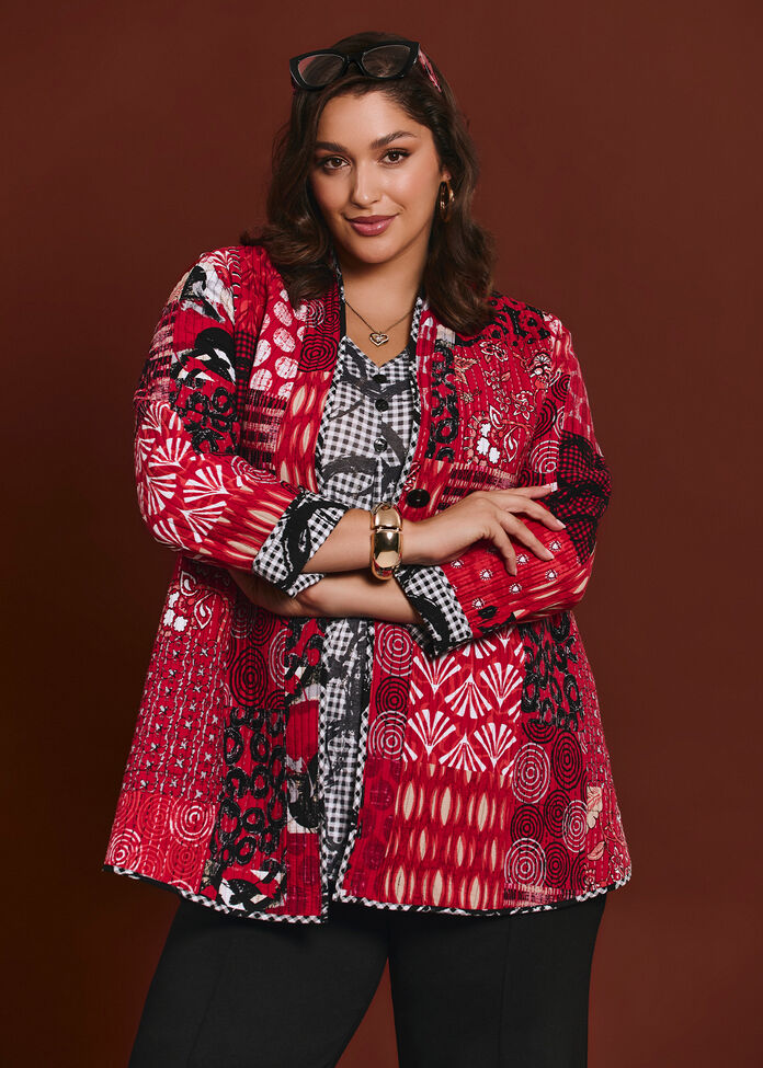 Reversible Quilt Natural Jacket, , hi-res