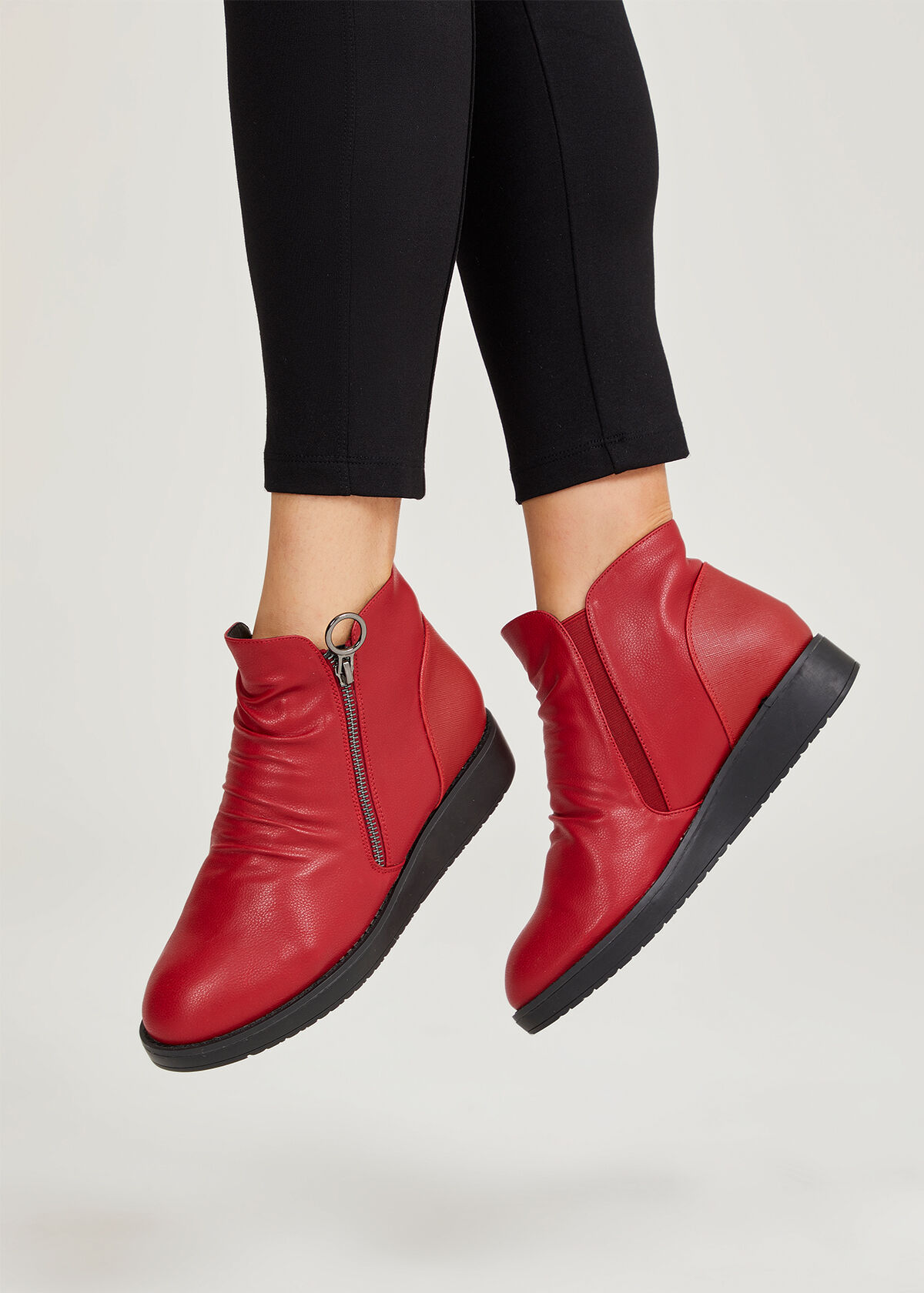 Red ruched boots clearance