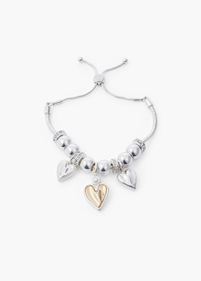 Reversible Heart Slider Bracelet, , hi-res