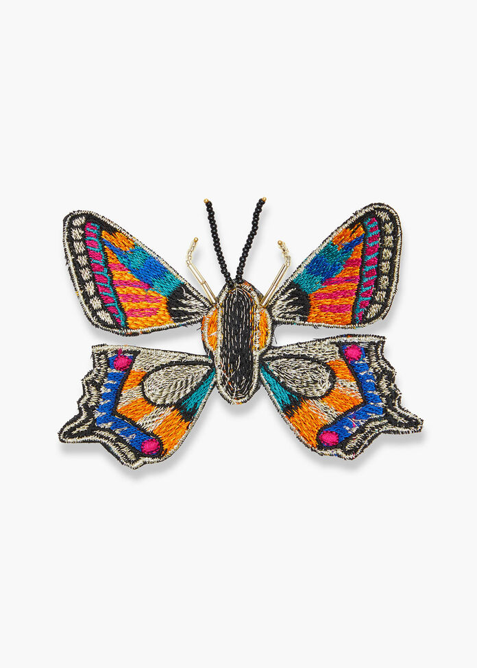 Lurex Butterfly Brooch, , hi-res