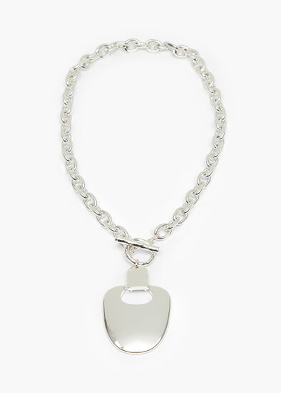 Metal Plate Short Necklace