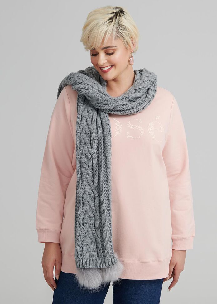 The Pom Pom Hooded Scarf, , hi-res