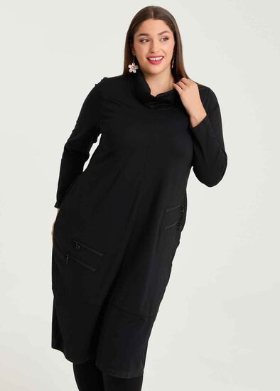 Plus Size Bamboo Ponte Tayla Zip Dress