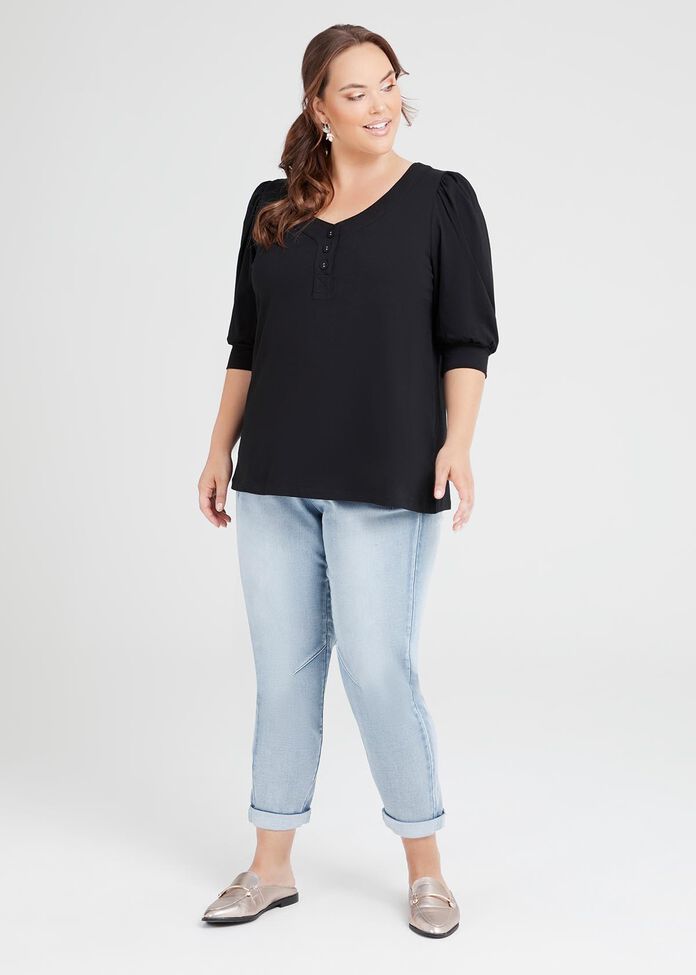Organic Balloon Sleeve Top, , hi-res