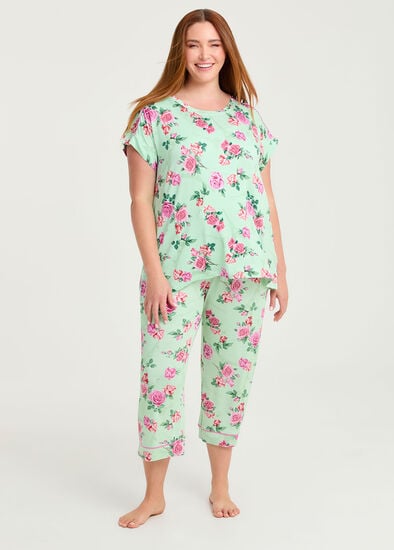 Plus Size Bamboo Paris Dream Pyjama 3/4 Pant
