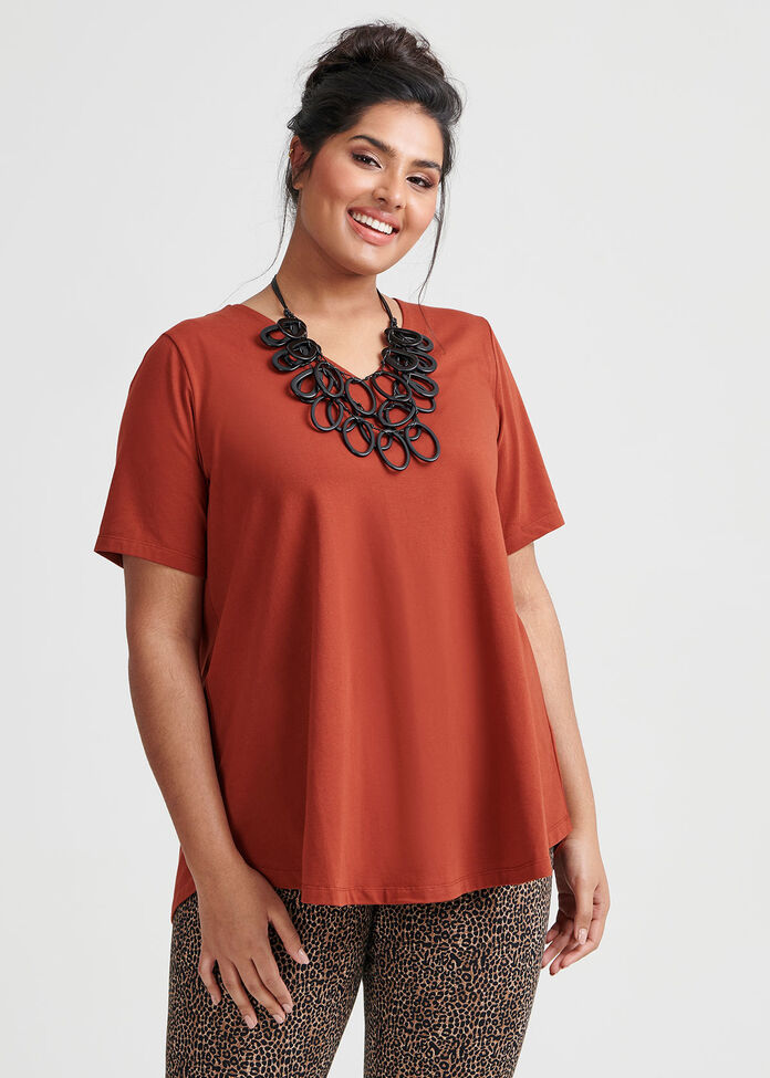 Organic V-neck Swing Basic Tee, , hi-res