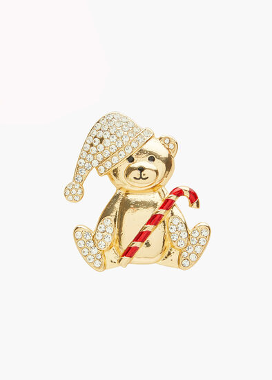 Christmas Teddy Bear Brooch