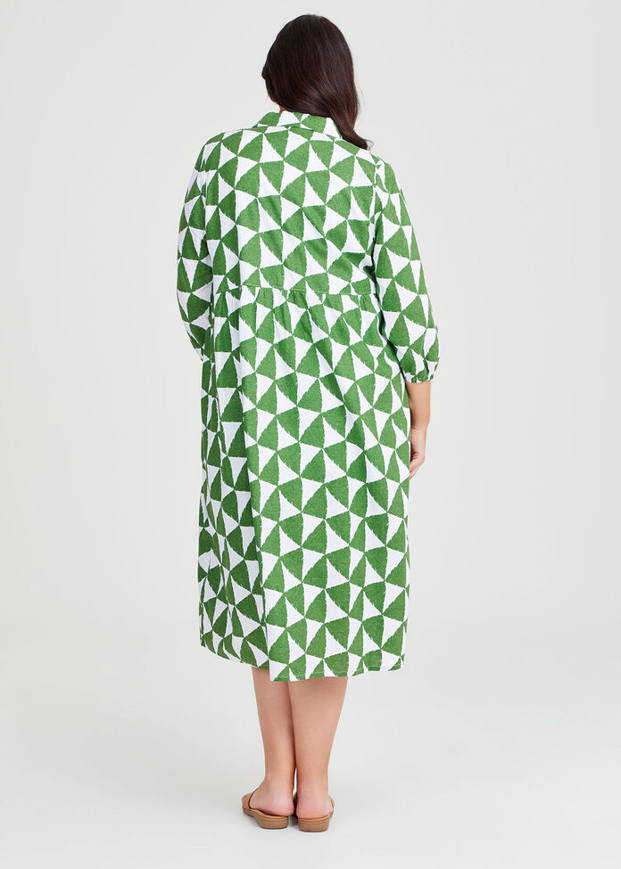 Shop Plus Size Linen Blend Eden Shirt Dress in Multi Taking Shape AU