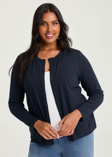 Plus Size Australian Wool Modal Cardigan