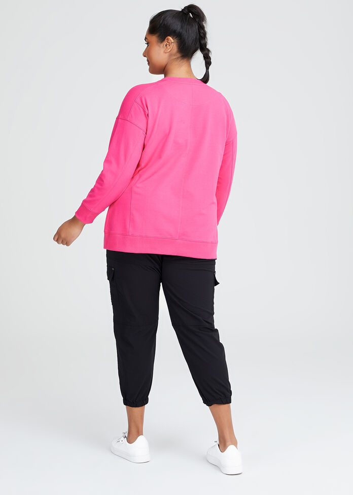 Shop Plus Size Cotton Star Active Sweatshirt in Red | Taking Shape AU