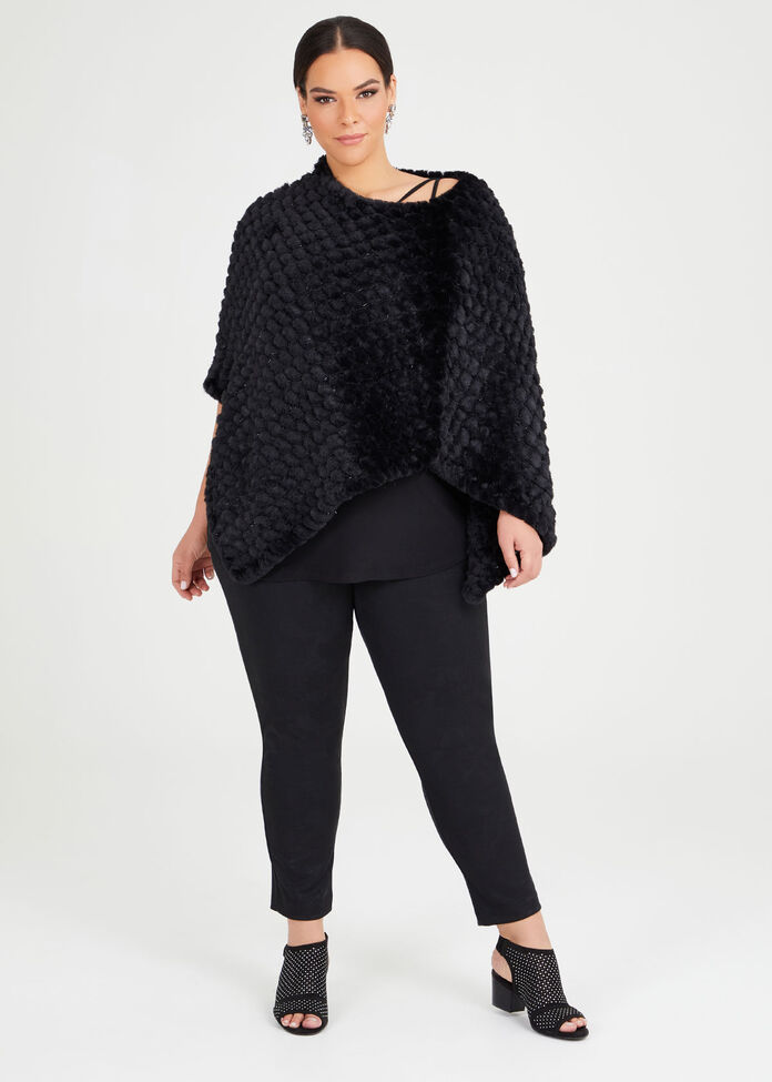 Fur Glitz Poncho, , hi-res