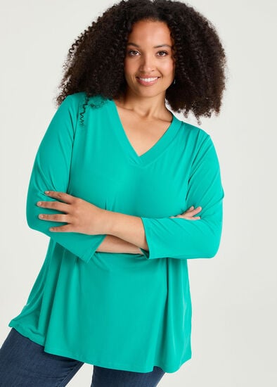 Plus Size Katie Luna 3/4 Sleeve Top