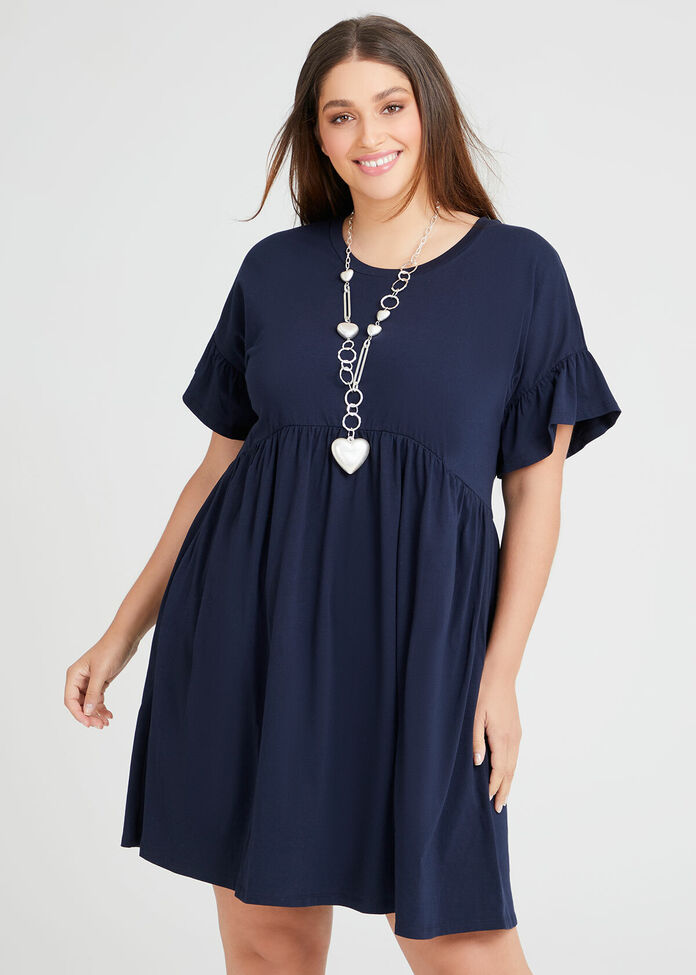 Organic Frill Sleeve Dress, , hi-res