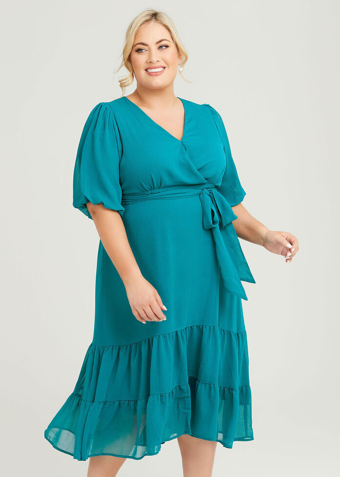 Delia Wrap Cocktail Dress, , hi-res