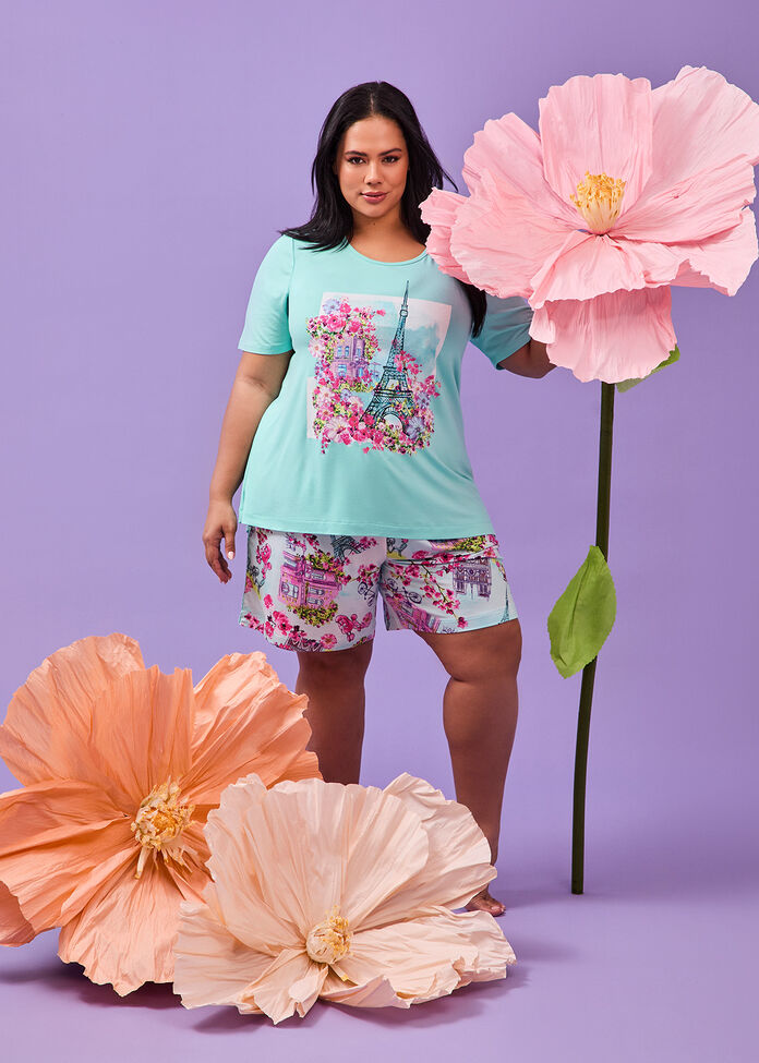 Bamboo Paris Bloom Pyjama Short, , hi-res