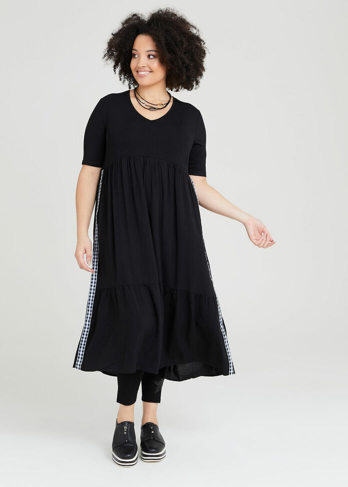 Shop Plus Size Bamboo Rome With Me Tier Dress in Black | Taking Shape AU