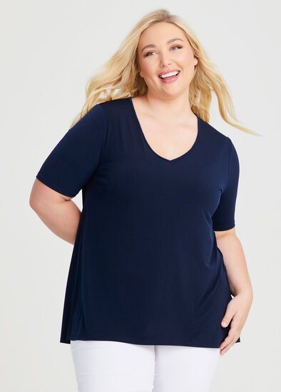 Plus Size Strive V Neck Short Sleeve Top