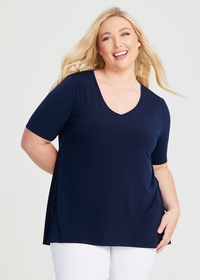 Strive V Neck Short Sleeve Top, , hi-res