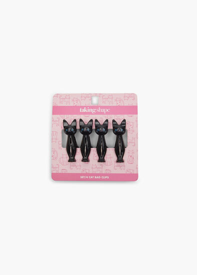 Set/4 Cat Bag Clips