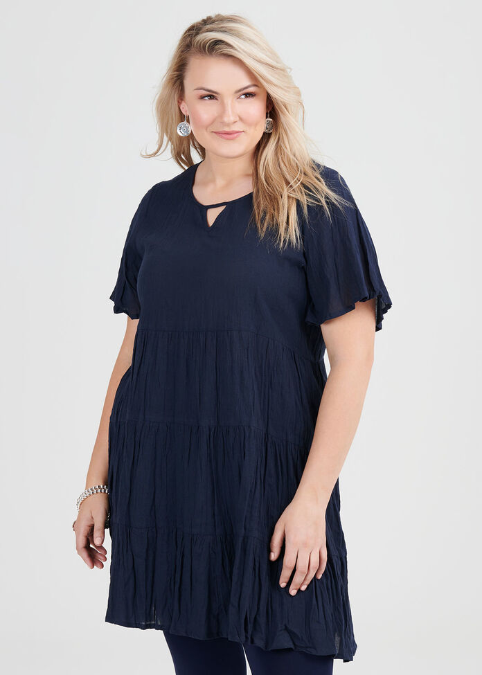 Cotton Tiered Tunic, , hi-res