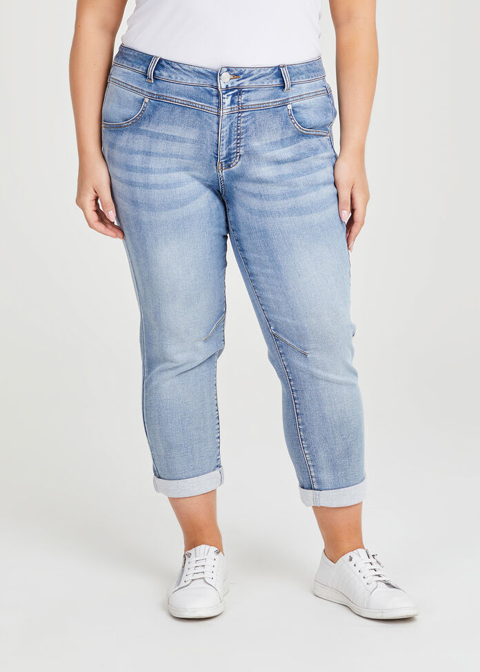 Petite Easy Fit Denim Jean, , hi-res