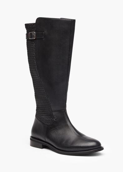 Leather Stretch Knee Boot