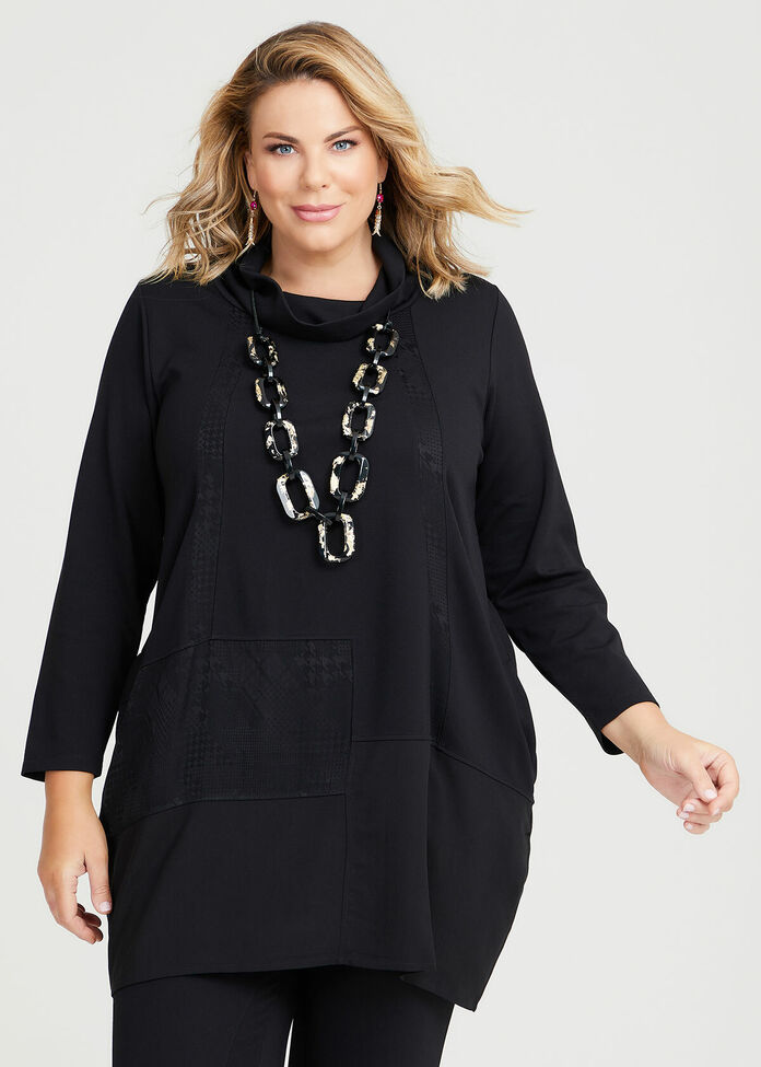 Shop Plus Size Bamboo Ponte Rosa Tunic in Black | Taking Shape AU
