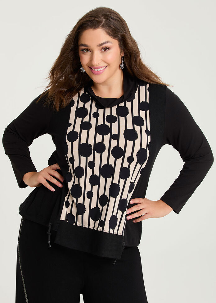 Natural Becca Spliced Spot Top, , hi-res