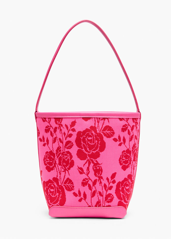 Floral Knit Shoulder Bag, , hi-res