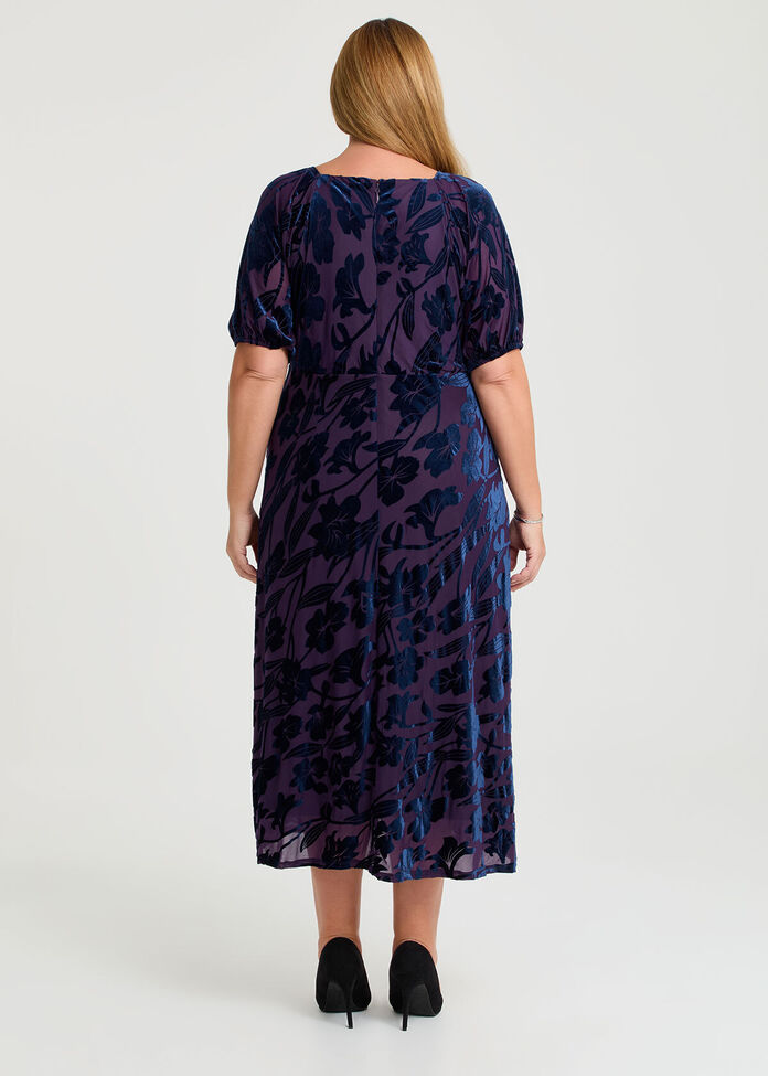 Bouquet Velvet Cocktail Dress, , hi-res