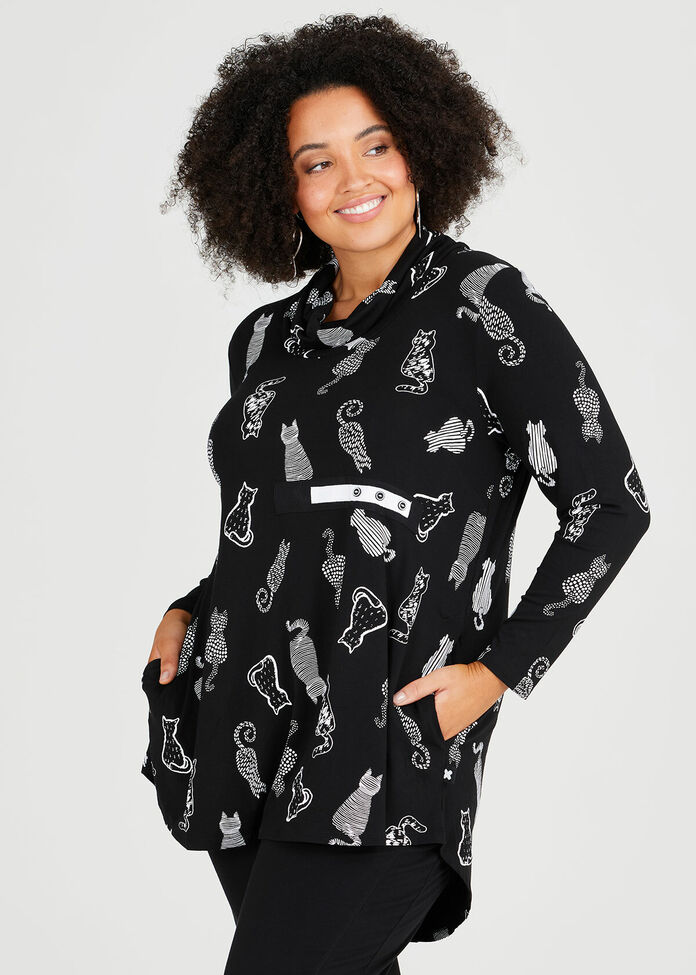Cat Attack Natural Tunic, , hi-res