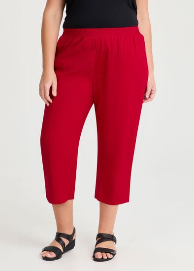 Plus Size Cotton Linen Crop Pant
